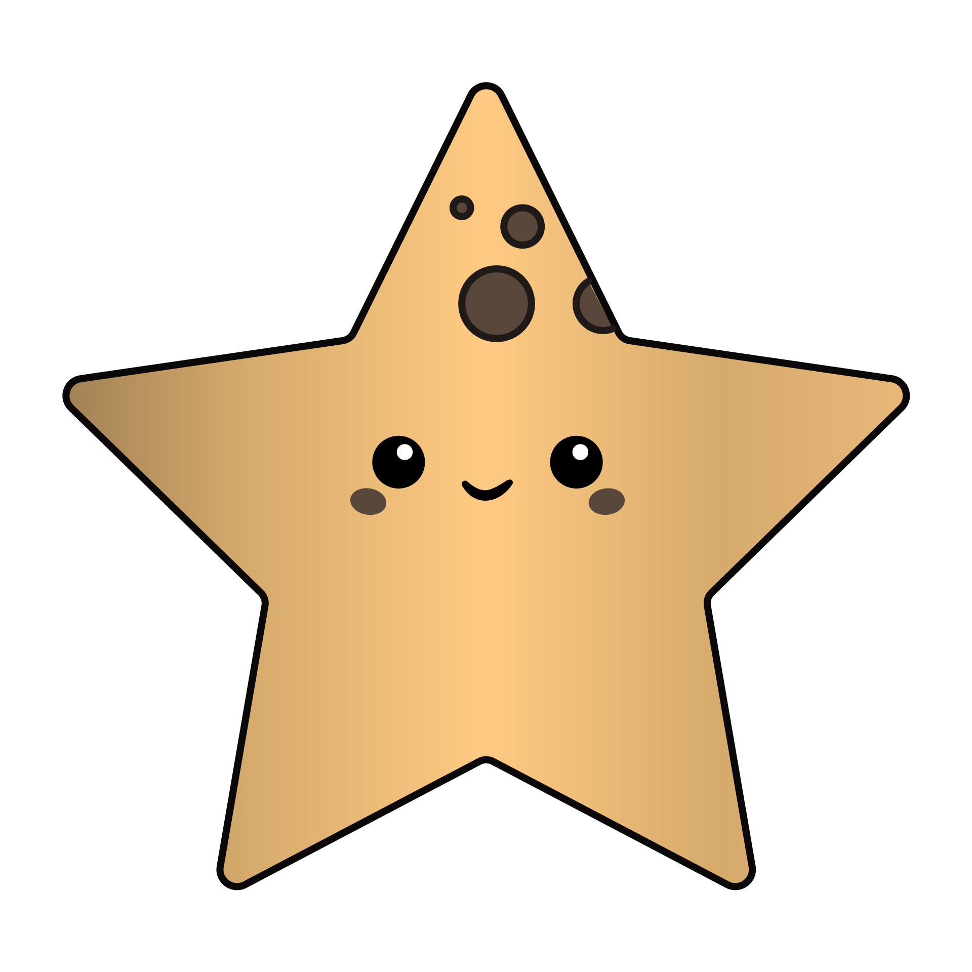 Gullstjerne med hull, symboliserer hull i tennene